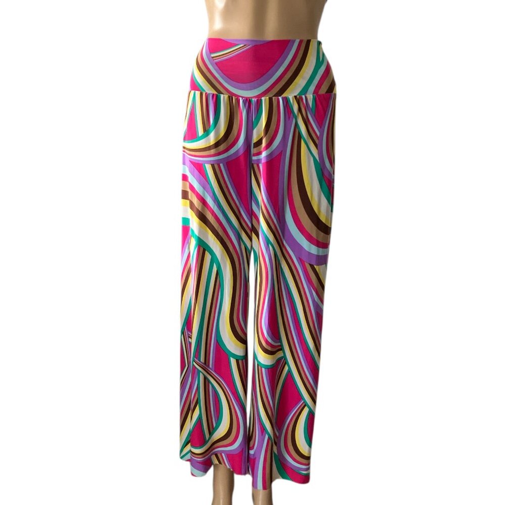 Vintage Pebbles Wide leg Fun Artsy Flowy Pants
